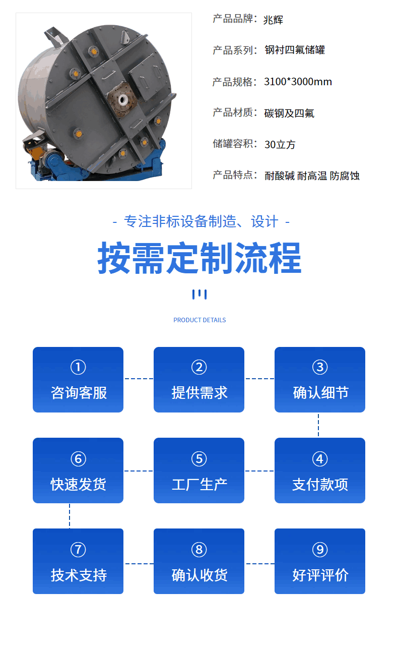 鋼襯四氟儲(chǔ)存罐